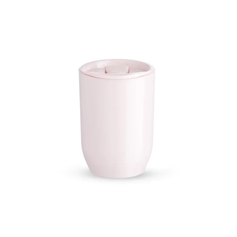 Copo plástico personalizado 350ml com tampa de pressão, rosa