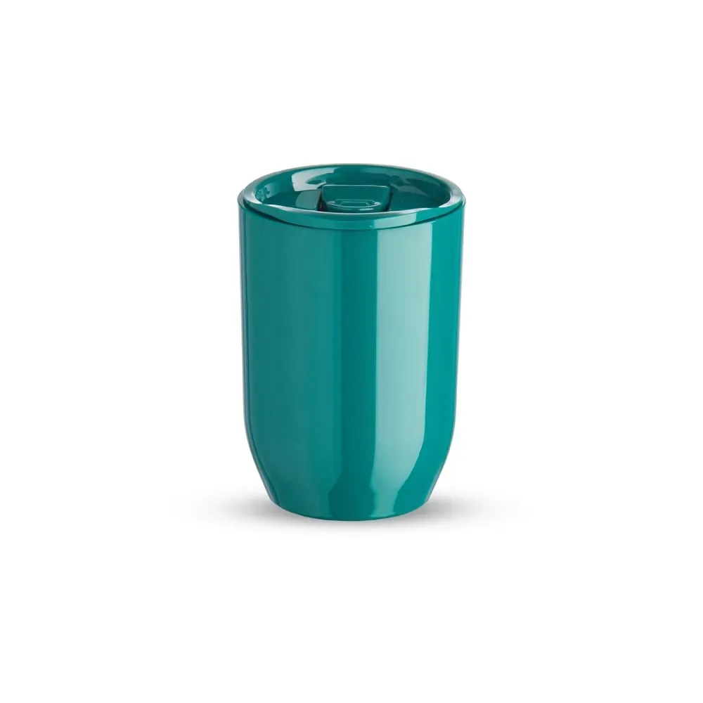 Copo plástico personalizado 350ml com tampa de pressão, verde