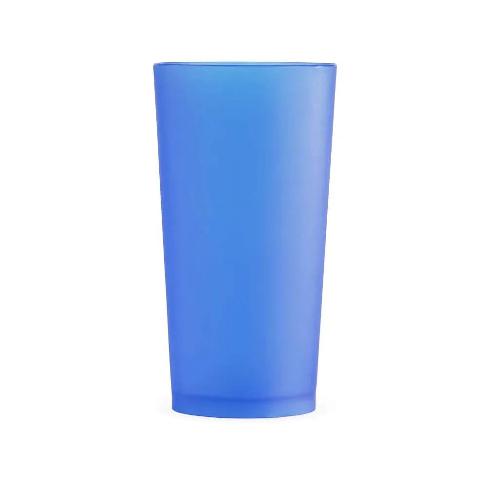 Copo plástico personalizado 420ml fosco, azul