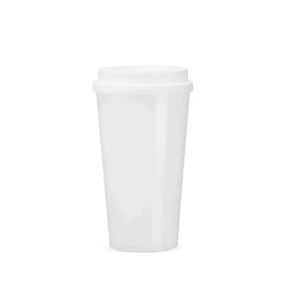Copo plástico personalizado 550ml bicolor, branco com branco