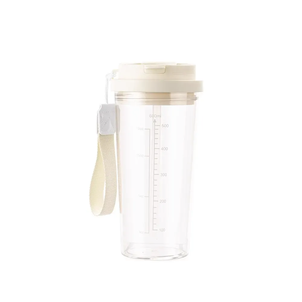 Copo plástico personalizado 600ml com alça, branco