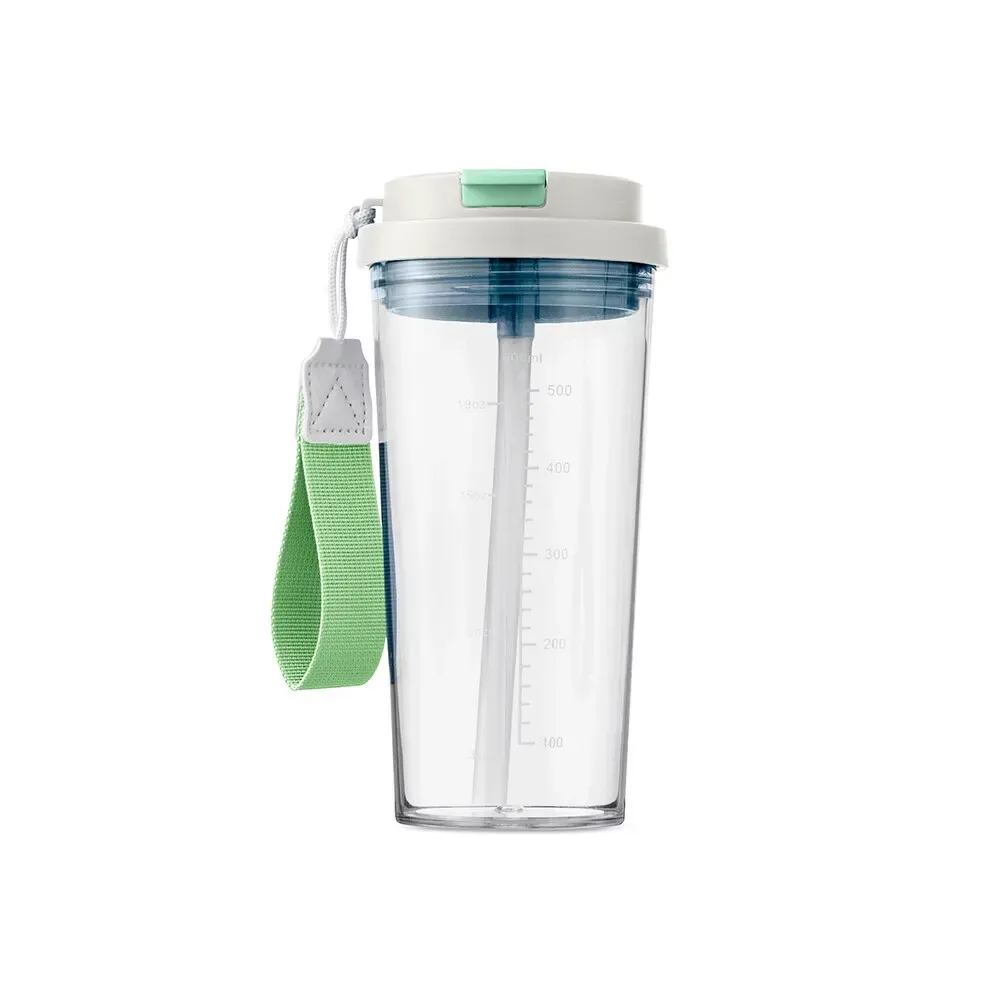Copo plástico personalizado 600ml com alça, verde