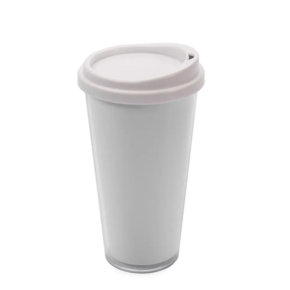 Copo Térmico Plástico Bicamada 400ml branco