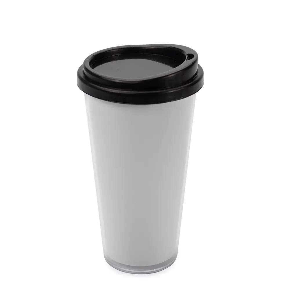 Copo Térmico Plástico Bicamada 400ml preto