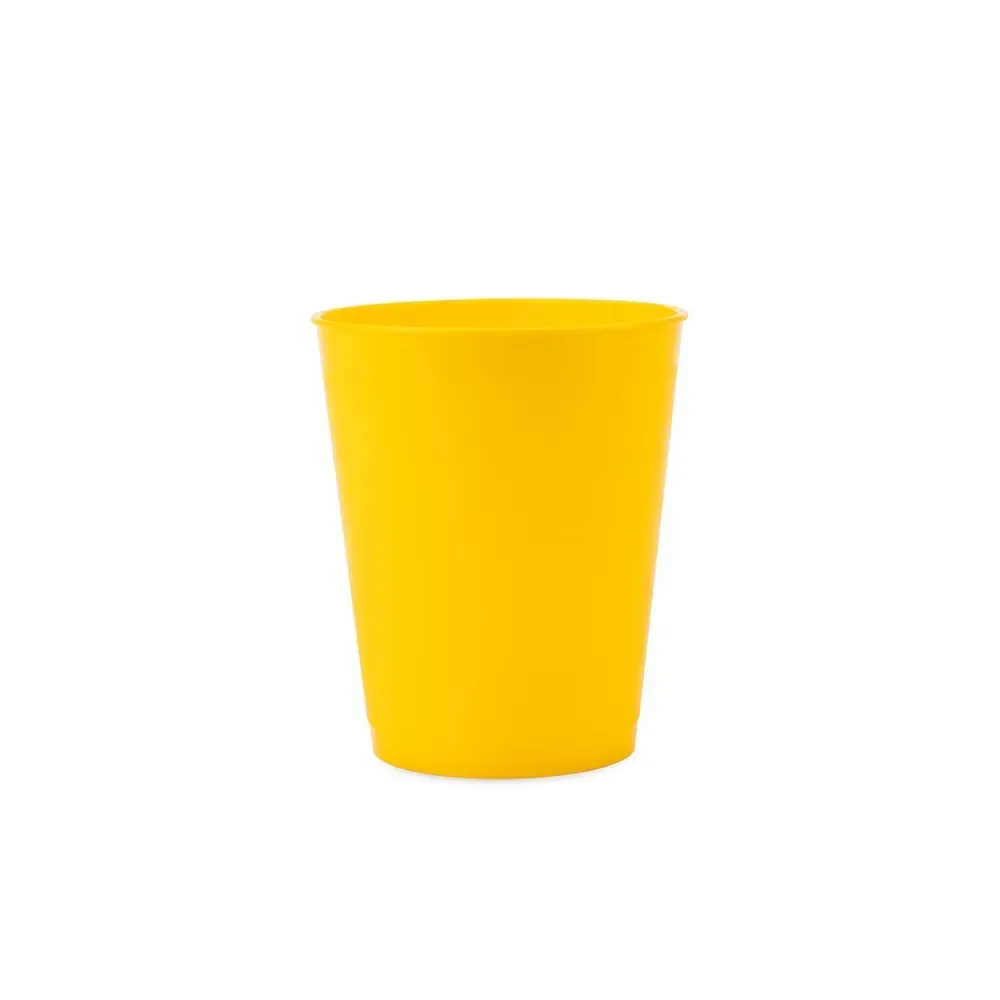 Copo plástico PP personalizado 450ml, cor amarela