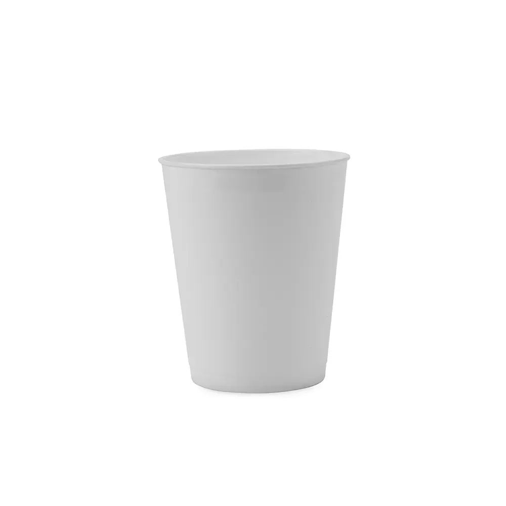 Copo plástico PP personalizado 450ml, cor branca
