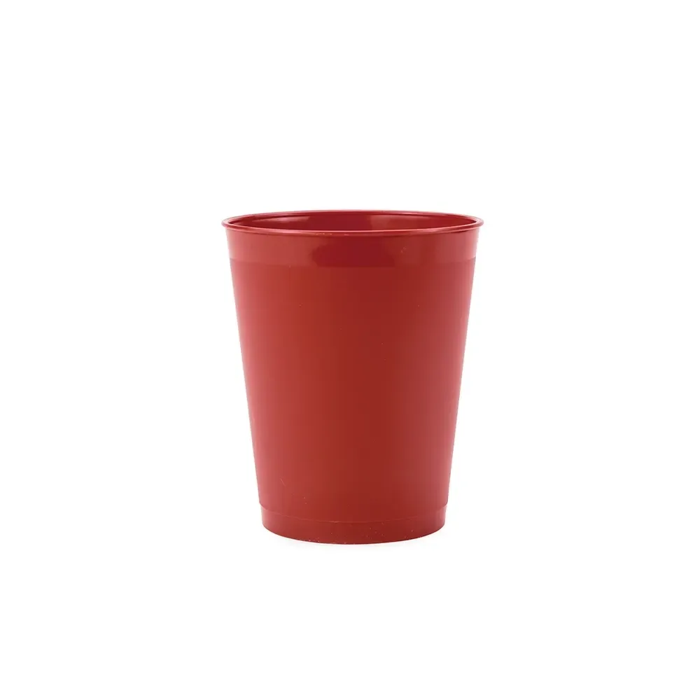 Copo plástico PP personalizado 450ml, cor vermelha