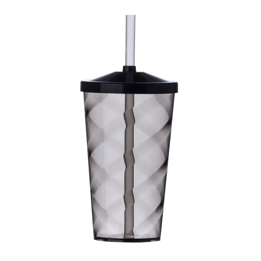 Copo PS personalizado 550ml com canudo, fumê