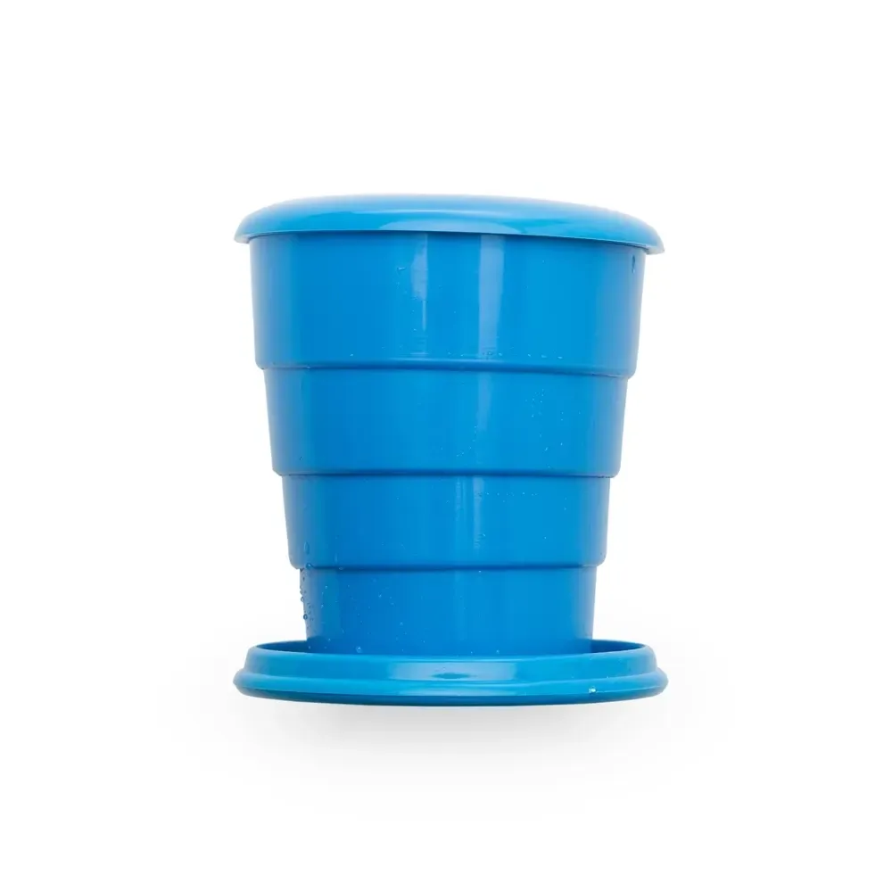 Copo retrátil personalizado 130ml, azul