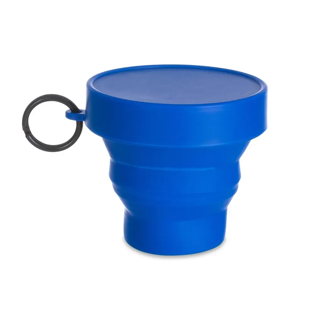 Copo retrátil de borracha personalizado 150ml, cor azul
