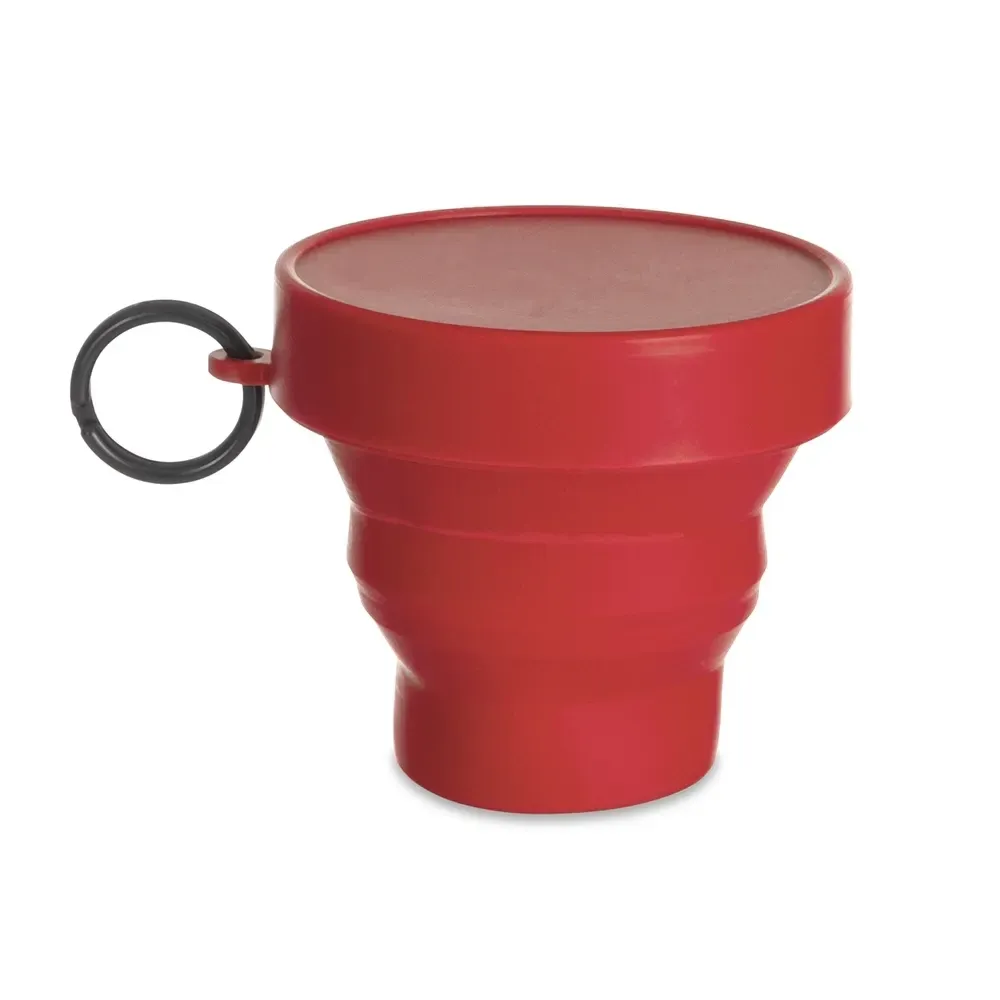 Copo retrátil de borracha personalizado 150ml, cor vermelha