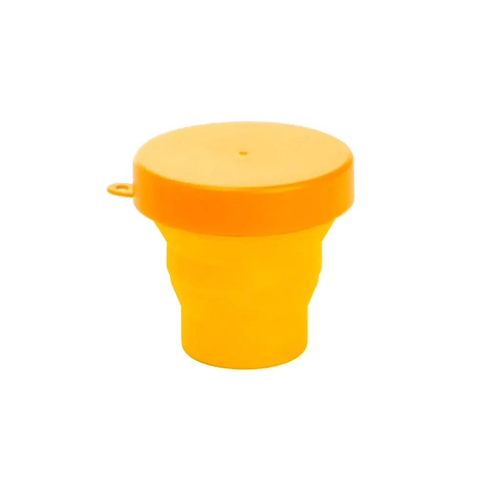 Copo retrátil de silicone personalizado 150ml, cor amarela