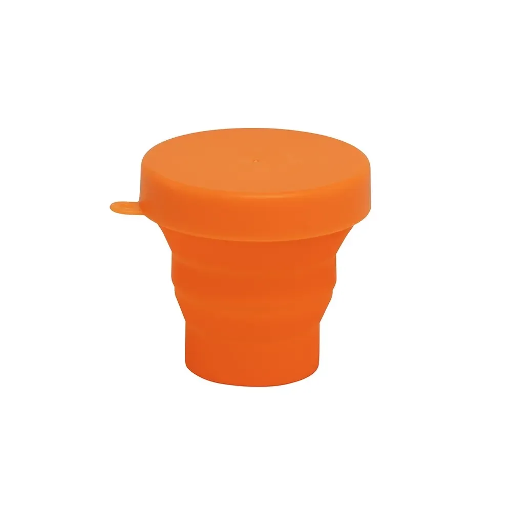 Copo retrátil de silicone personalizado 150ml, cor laranja