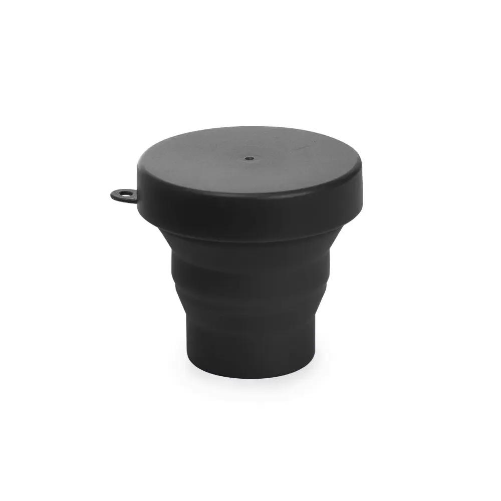 Copo retrátil de silicone personalizado 150ml, cor preta