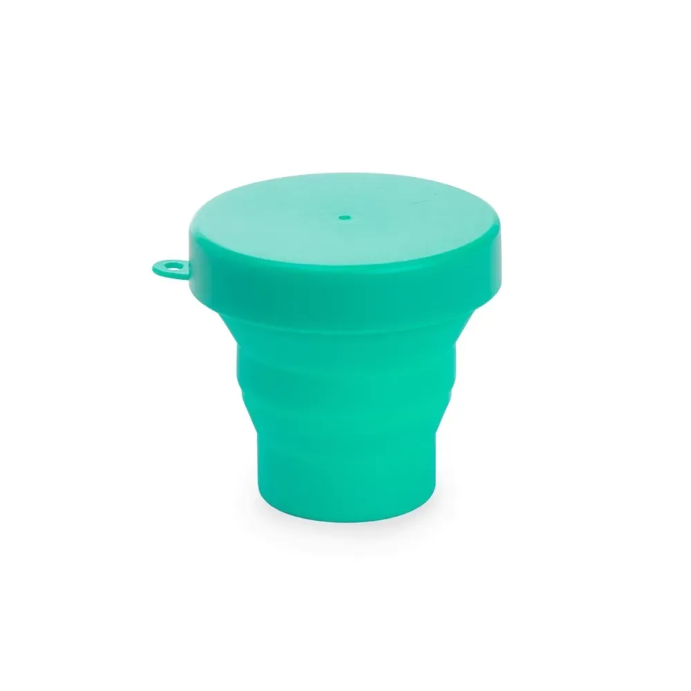 Copo retrátil de silicone personalizado 150ml, cor turquesa