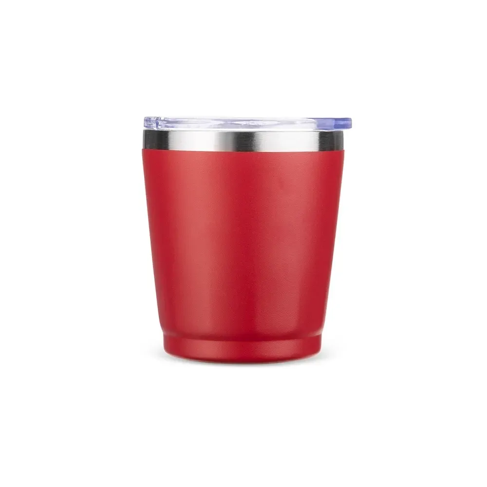 Copo térmico inox 200ml vermelho personalizado