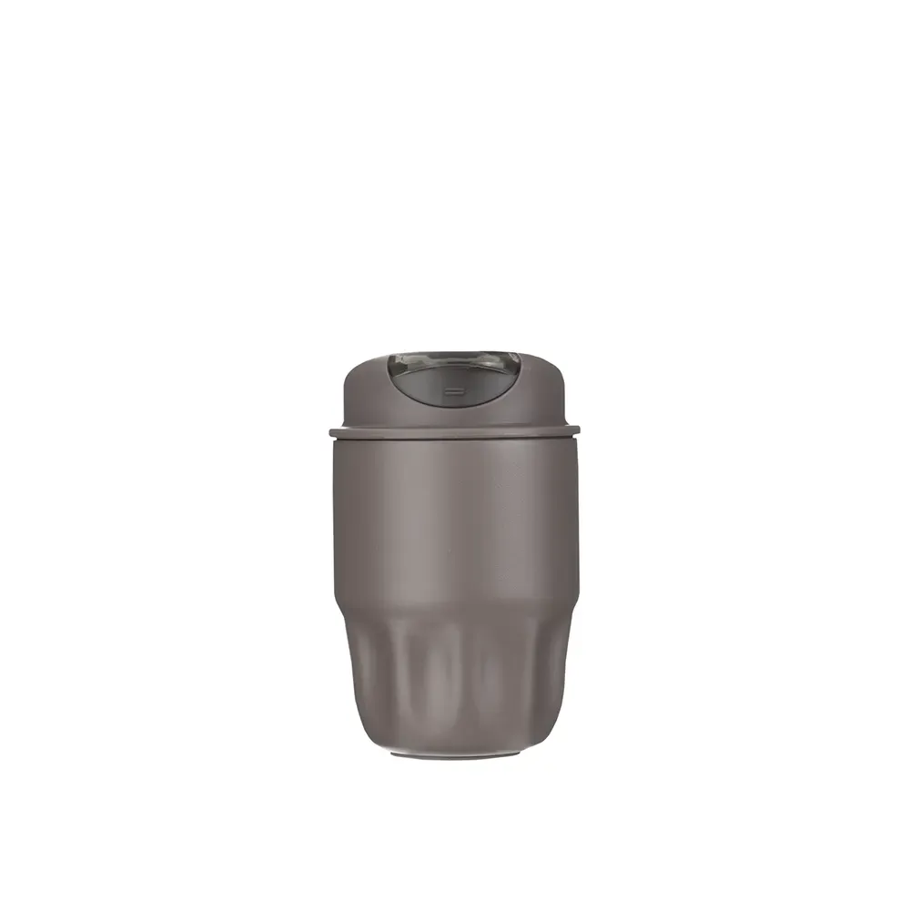 Copo térmico inox 250ml marrom, base antiderrapante, personalizado