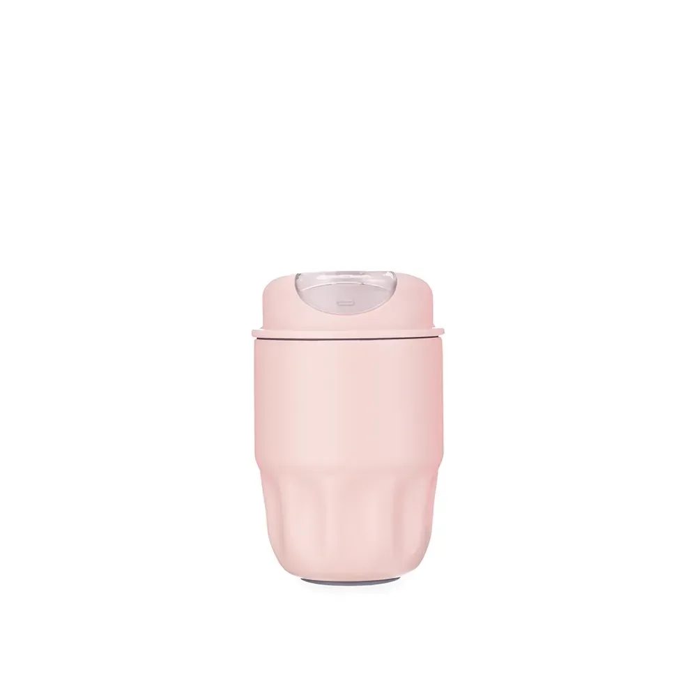 Copo térmico inox 250ml rosa, base antiderrapante, personalizado