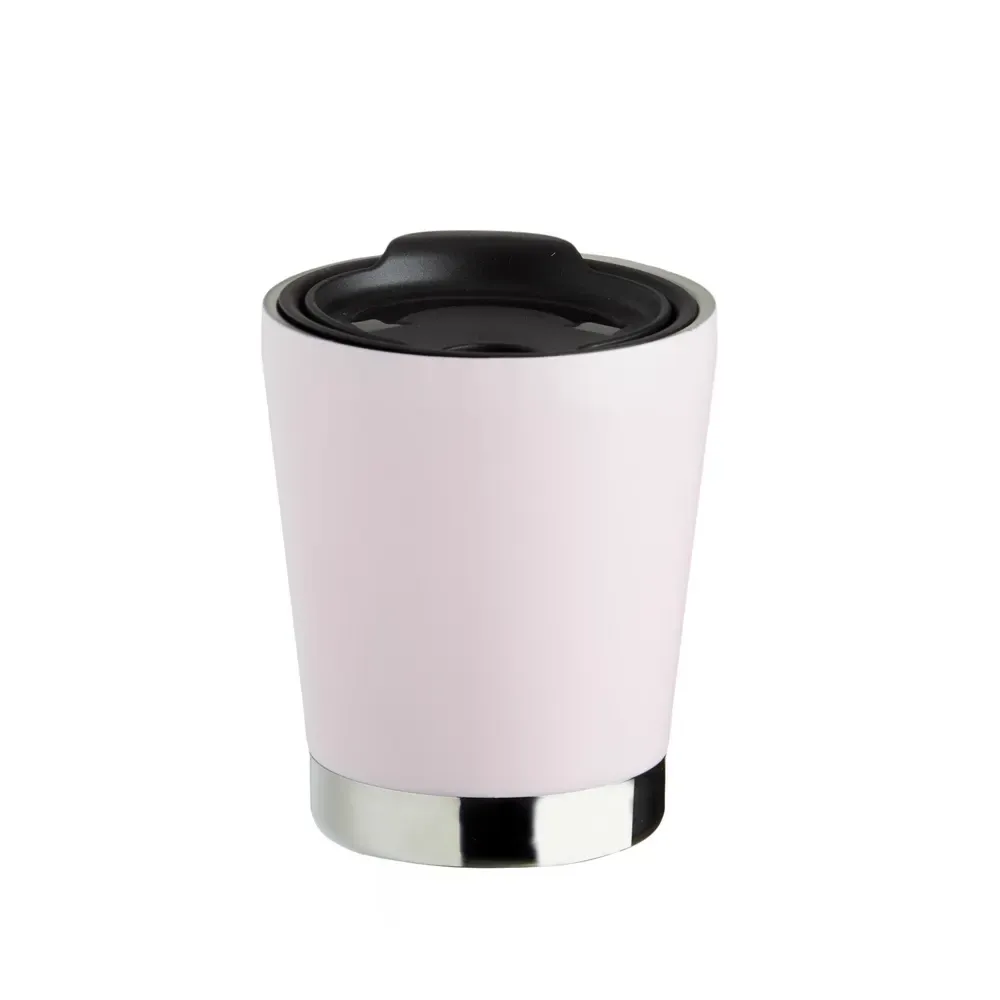 Copo Térmico Inox 300ml Tampa de Encaixe rosa claro