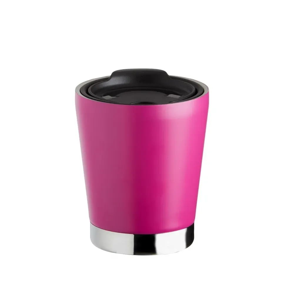 Copo Térmico Inox 300ml Tampa de Encaixe rosa escuro