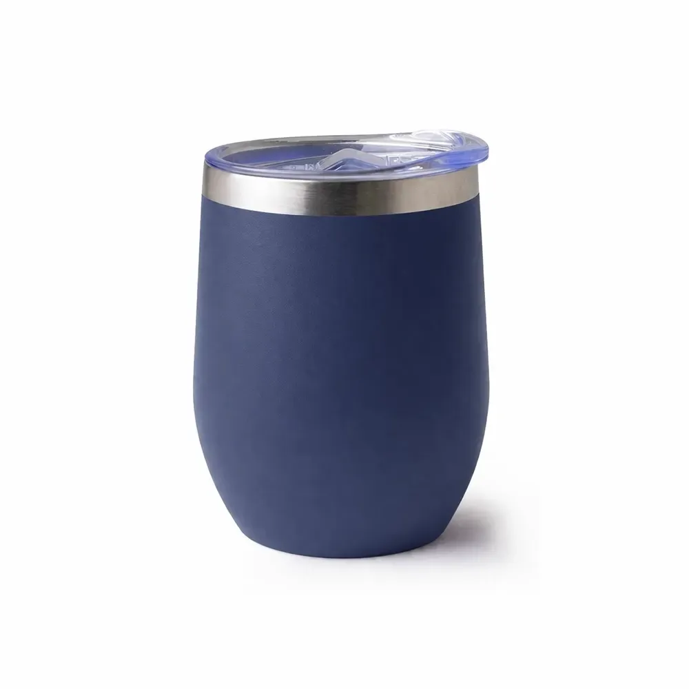 Copo térmico inox 320ml azul escuro, livre de BPA, personalizado