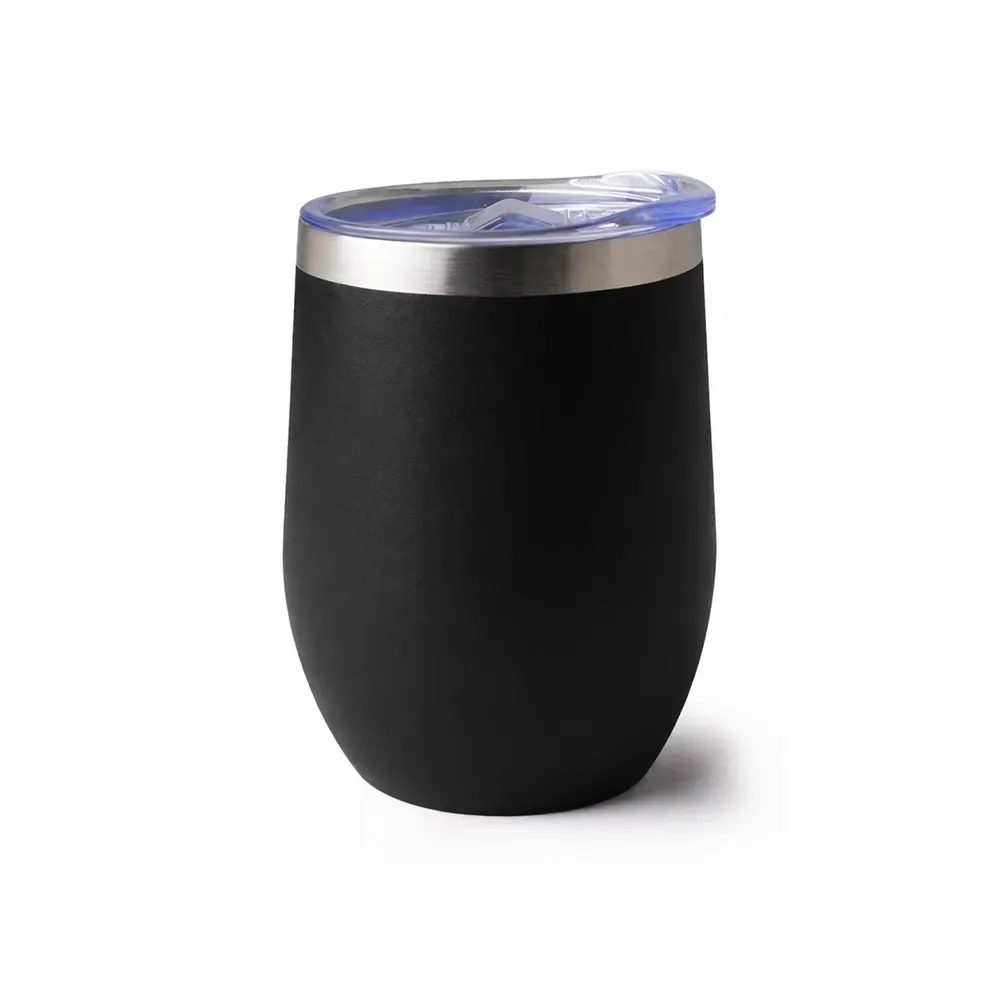 Copo térmico inox 320ml preto, livre de BPA, personalizado
