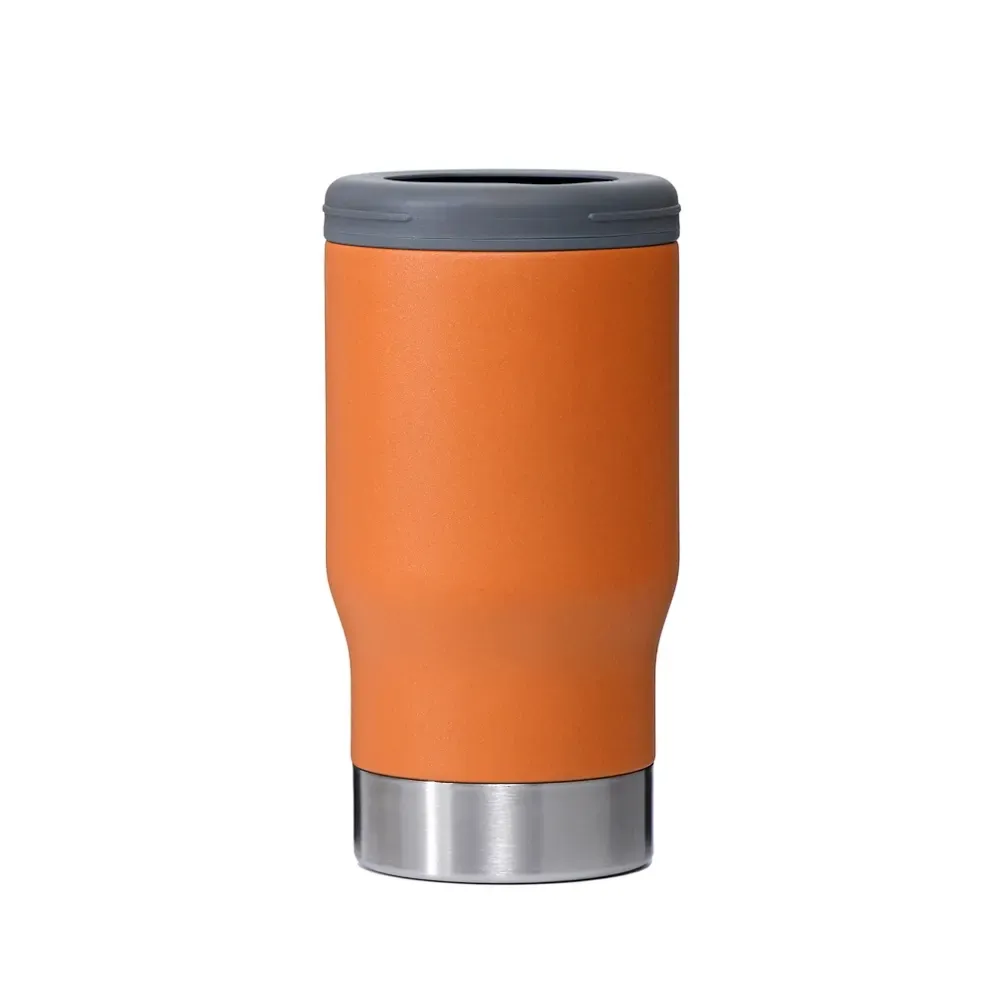 Copo térmico inox 380ml multiuso laranja com abridor personalizado