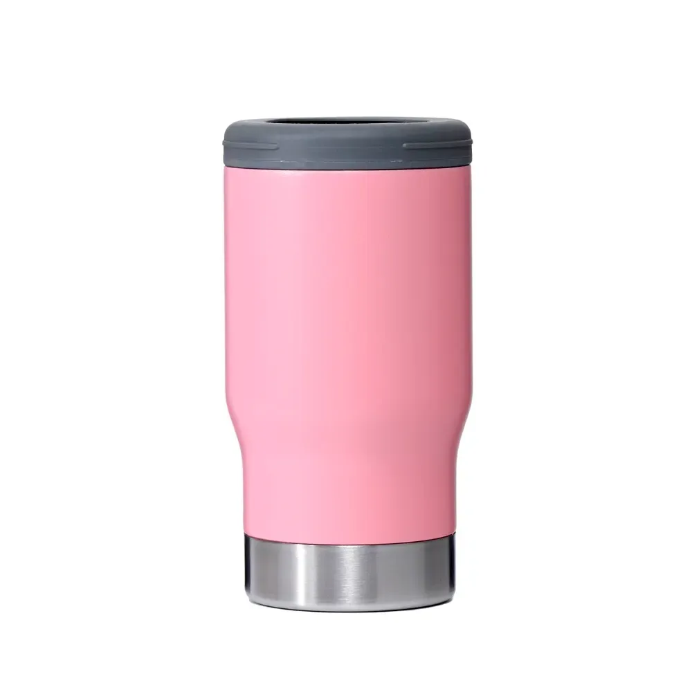 Copo térmico inox 380ml multiuso rosa com abridor personalizado