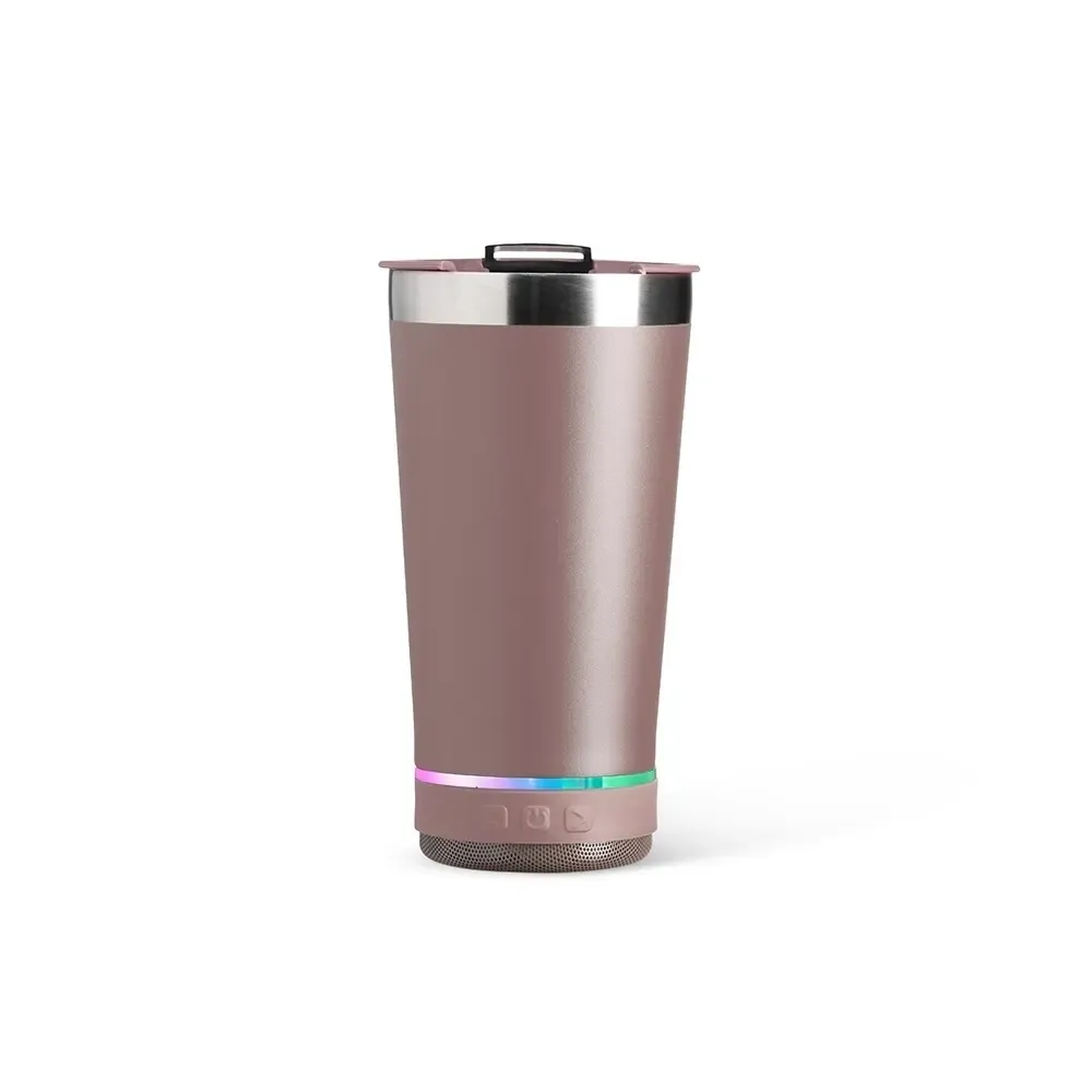 Copo Térmico Inox 400ml com Caixa de Som marrom