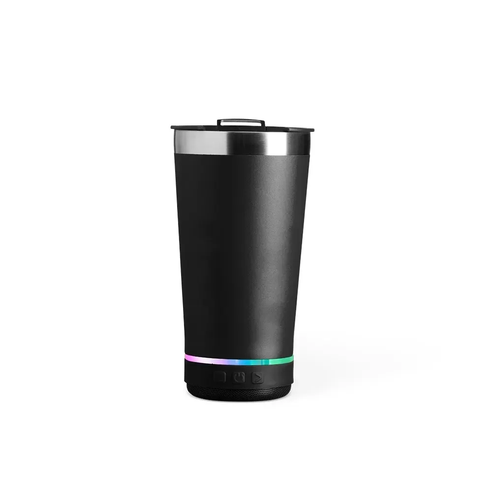 Copo Térmico Inox 400ml com Caixa de Som preto