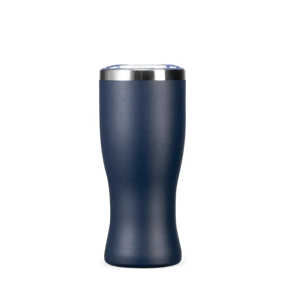 Copo térmico inox 480ml azul, formato tulipa, personalizado