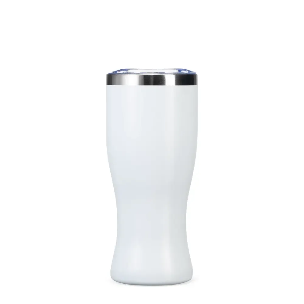 Copo térmico inox 480ml branco, formato tulipa, personalizado