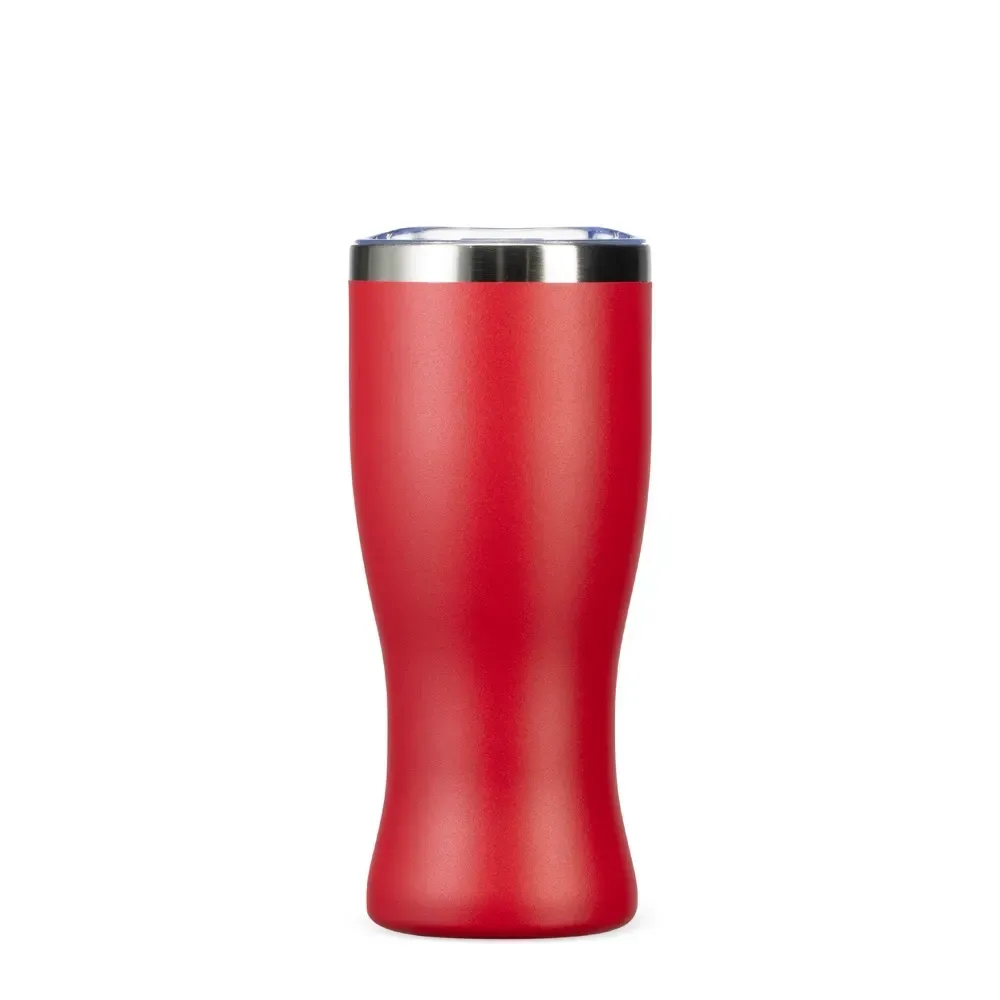 Copo térmico inox 480ml vermelho, formato tulipa, personalizado