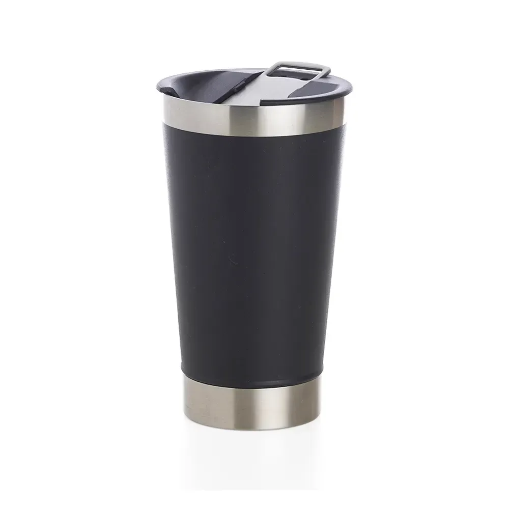 Copo Térmico Inox 500ml com Abridor preto