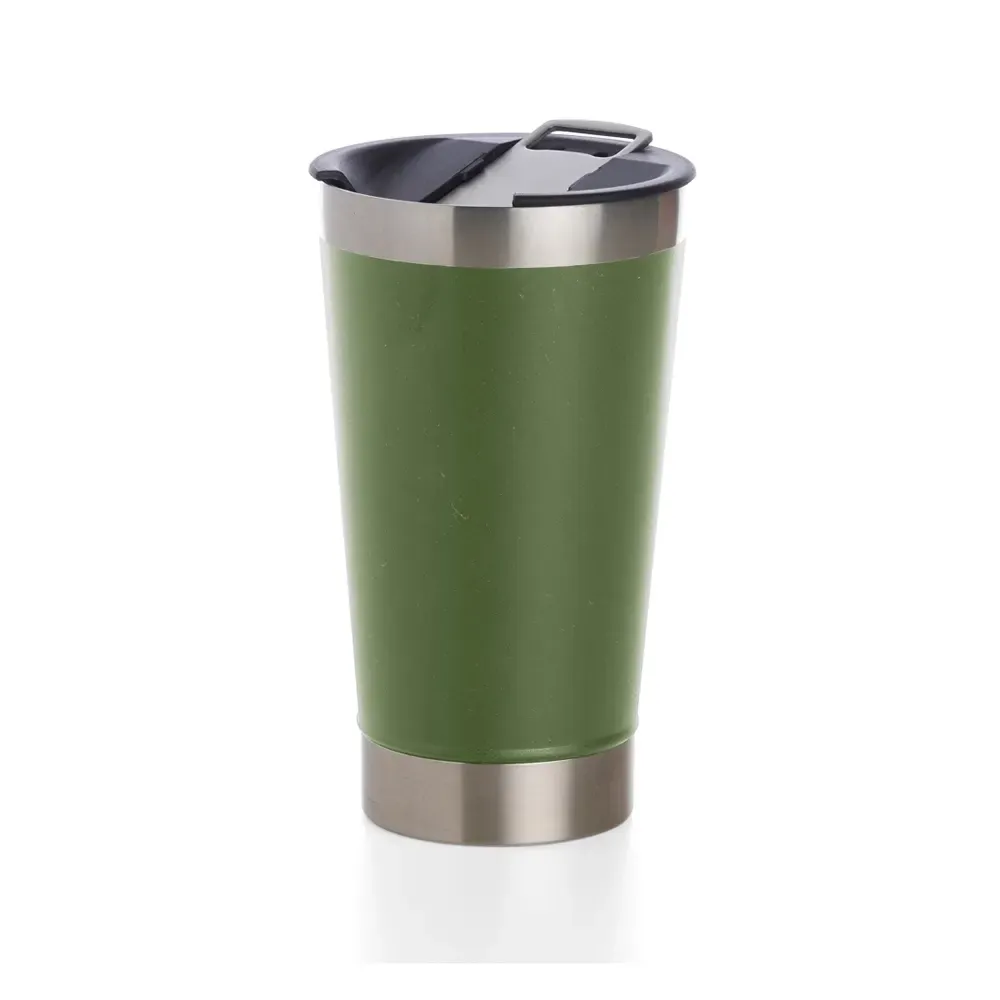 Copo Térmico Inox 500ml com Abridor verde