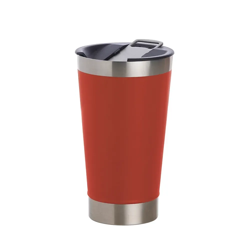 Copo Térmico Inox 500ml com Abridor vermelho