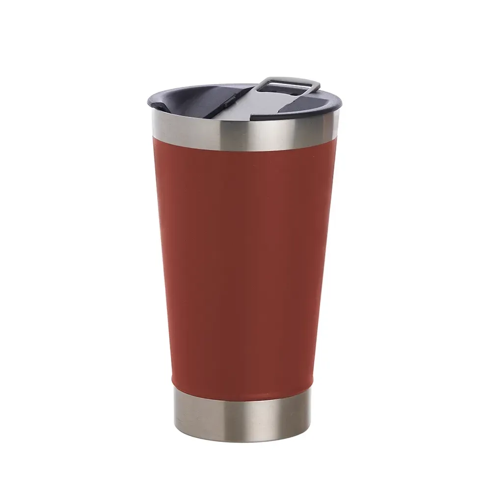 Copo Térmico Inox 500ml com Abridor vermelho