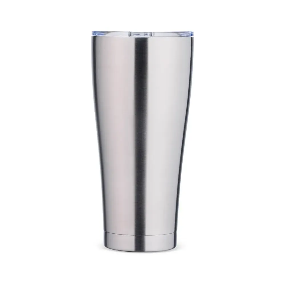 Copo térmico inox 800ml cor inox, tampa de pressão e anel emborrachado, personalizado