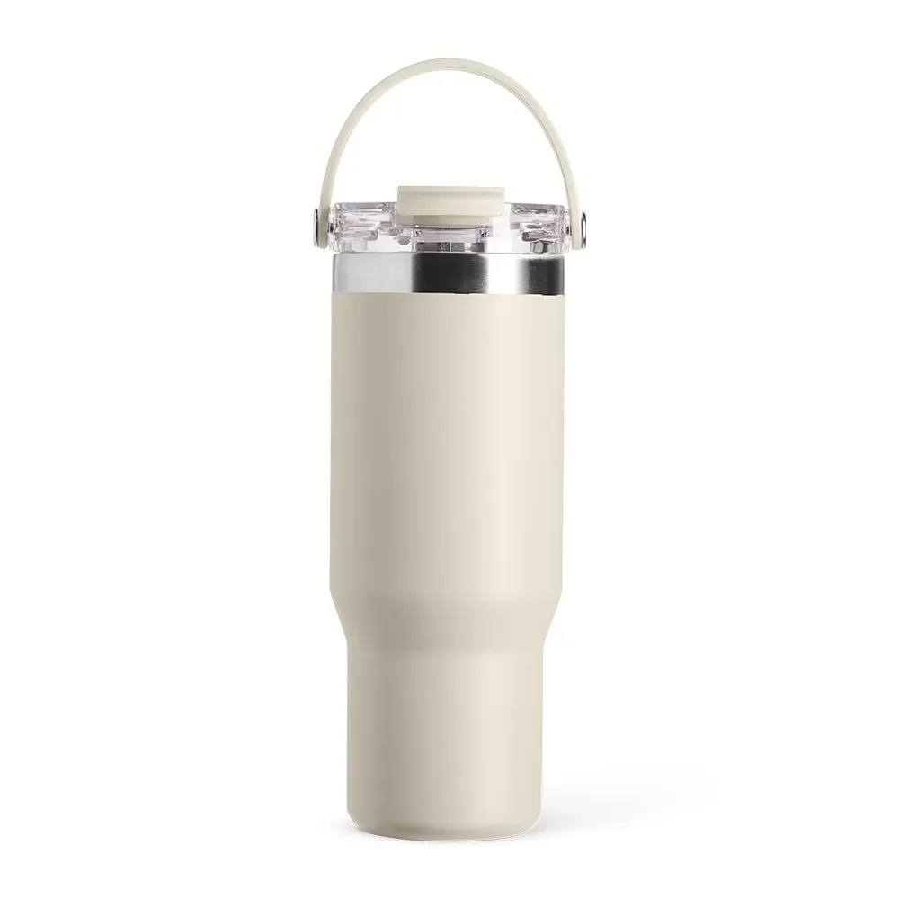 Copo Térmico Inox 900ml com Canudo Removível branco