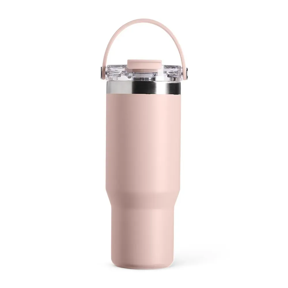 Copo Térmico Inox 900ml com Canudo Removível rosa