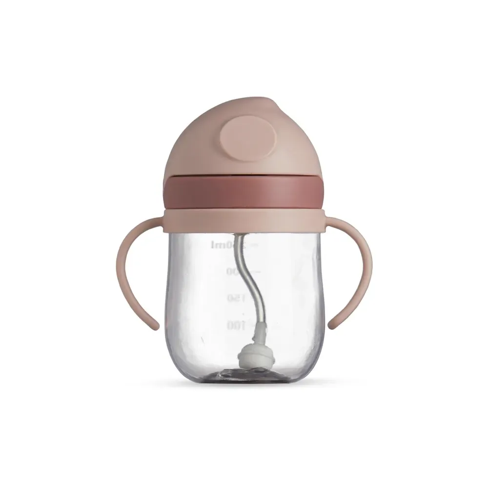 Copo de transição infantil personalizado 350ml, cor rosa