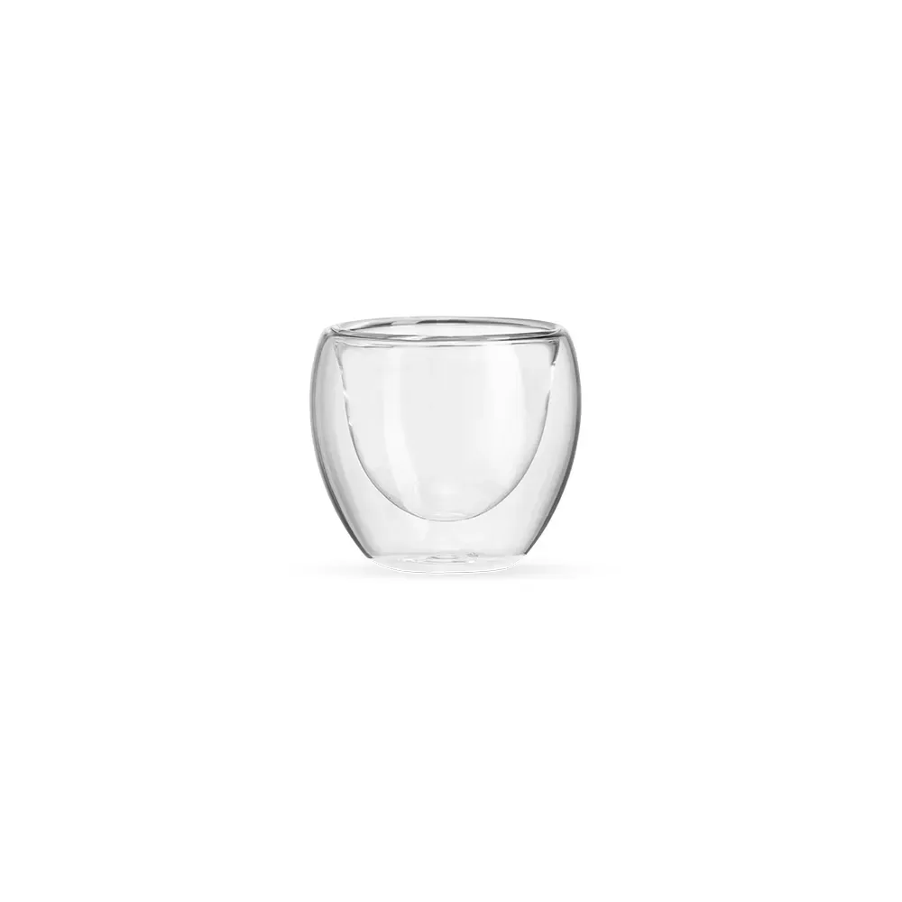 Copo de vidro borossilicato parede dupla 80ml transparente personalizado