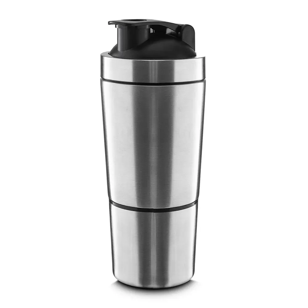 Coqueteleira inox personalizada 750ml com dois compartimentos