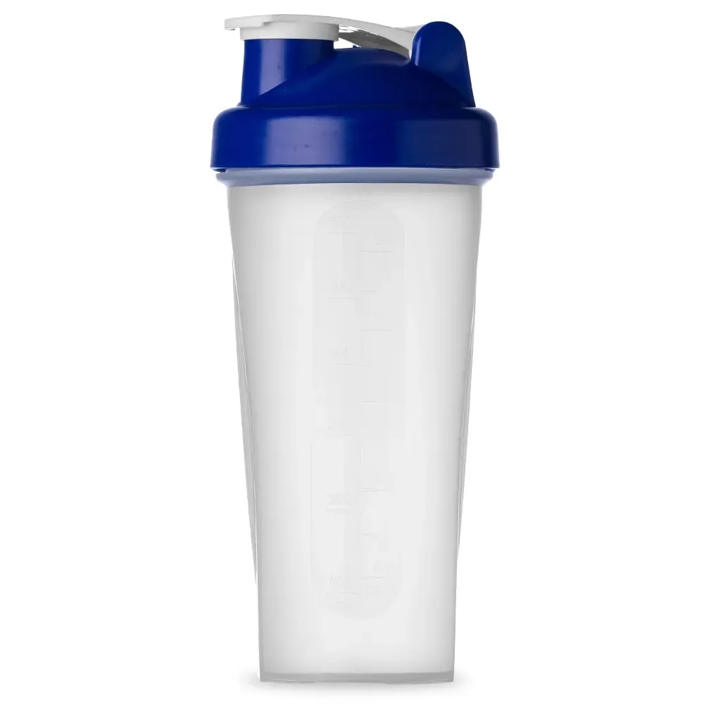 Coqueteleira plástica personalizada 600ml shake, cor azul