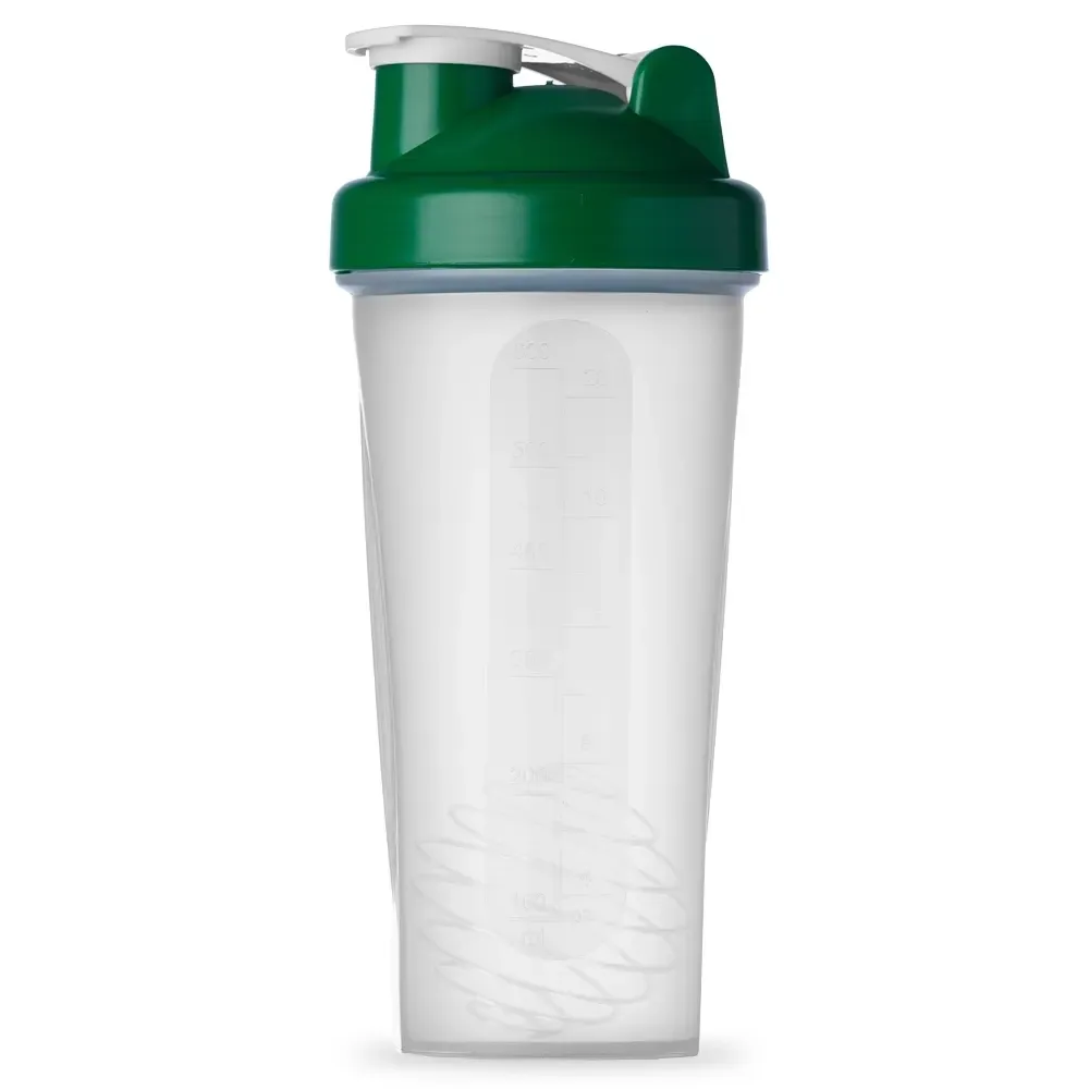 Coqueteleira plástica personalizada 600ml shake, cor verde