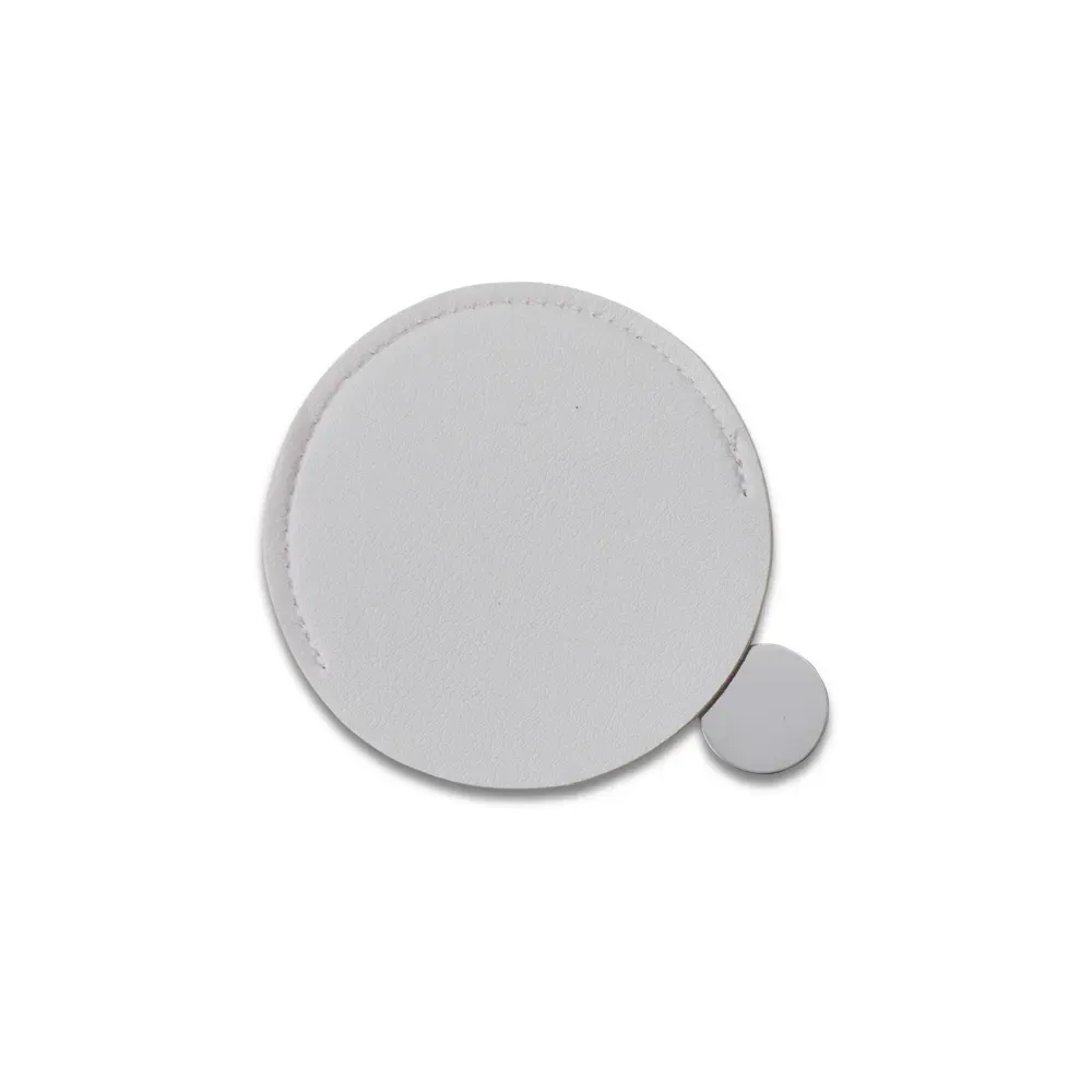 Espelho personalizado de aço inox quadrado com estojo, cor branco
