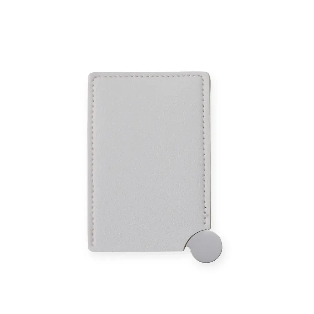 Espelho personalizado de aço inox retangular com estojo, cor branco