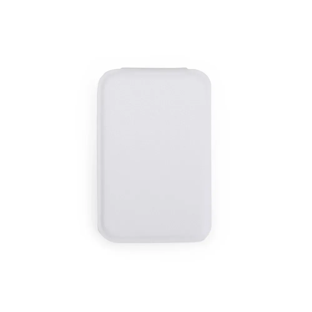 Espelho personalizado de bolso em couro sintético, retrátil, cor branco