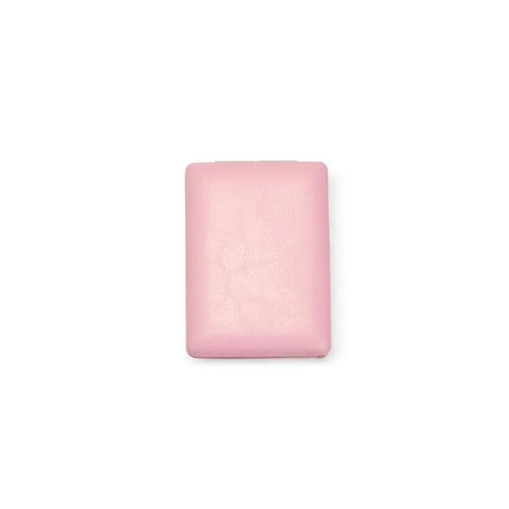 Espelho personalizado duplo em PU, modelo grande, cor rosa