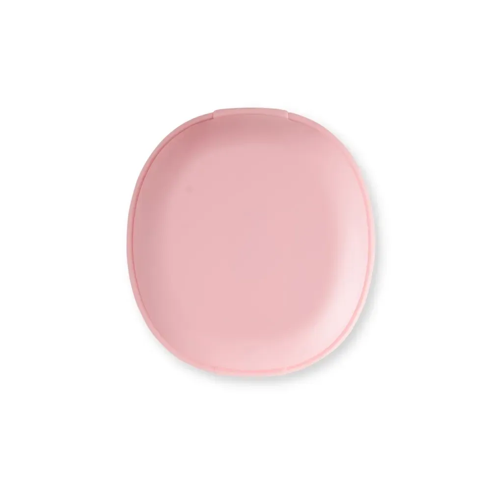 Espelho personalizado duplo oval sem aumento, com trava, cor rosa